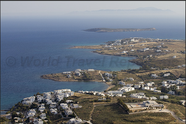 Logaras Bay the first, Pounda the second and on the horizon the island of Sichinos