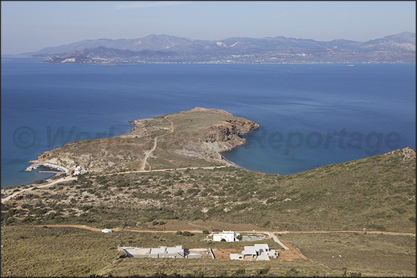 On the left Kefalos Bay, on the right Kalogirso Bay and in front the island of Naxos