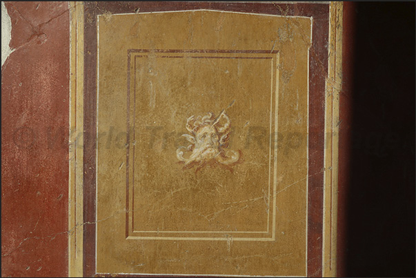 Refined decorations of mythological myths are present and almost hidden on the walls of the many rooms in the villa