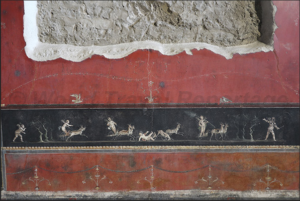 Fresco with hunting scenes