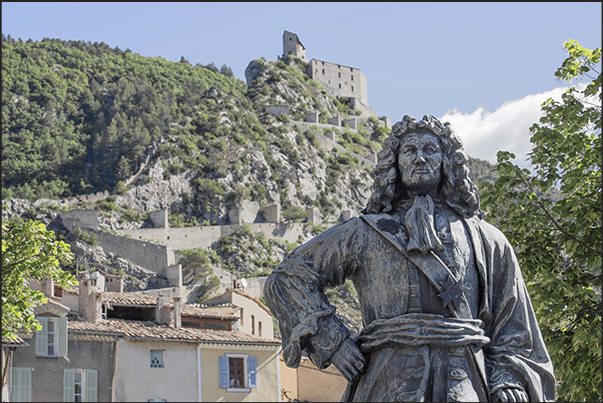 Statue of Sébastien La Prestre, Marquis of Vauban, engineer who built the fortress of Entrevaux