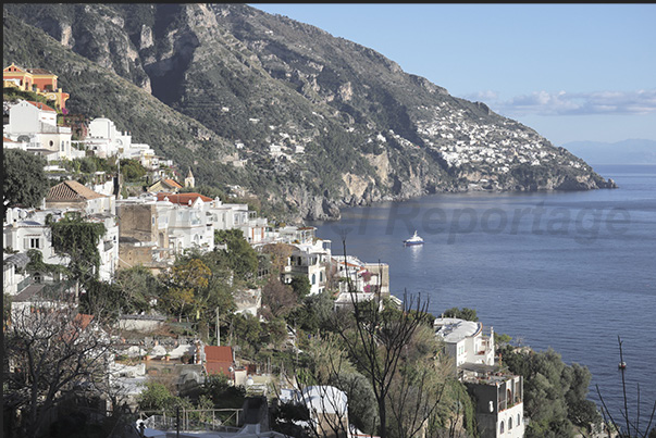 From Amalfi the coastal road to Positano skirts wide bays and small villages that cling to the rocky cliffs