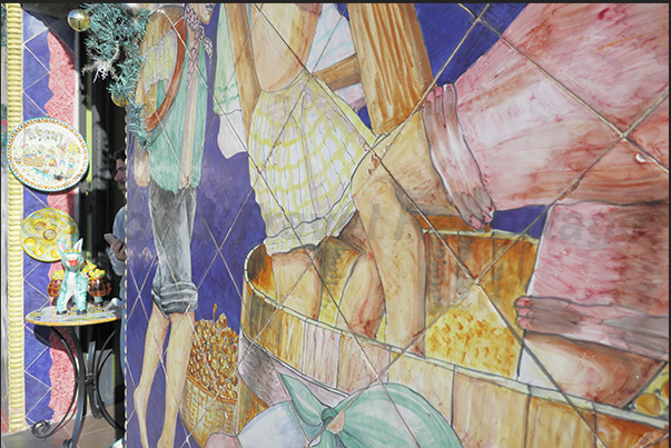 In the streets of the town of Vietri local history and culture are displayed in ceramic murals