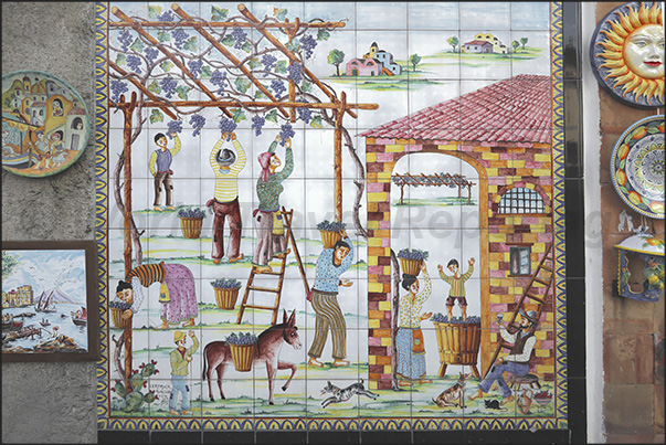 In the streets of the town of Vietri local history and culture are displayed in ceramic murals