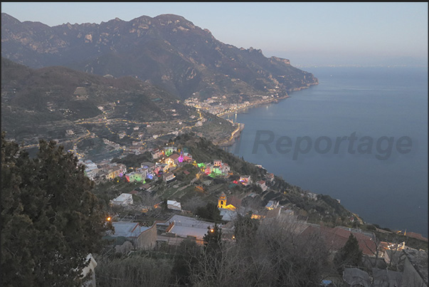 The Amalfitana Coast seen from the village of Ravello