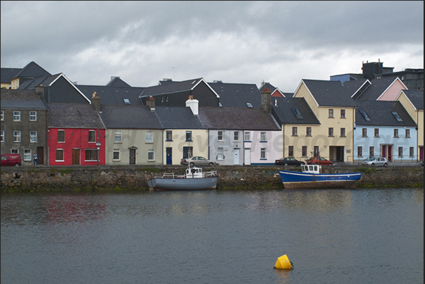 Galway city. Houses of the fishermen on the docks