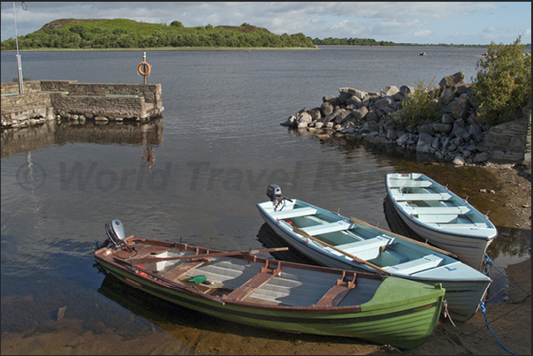 The fishing boats used in Pontoon Bridge in County Mayo