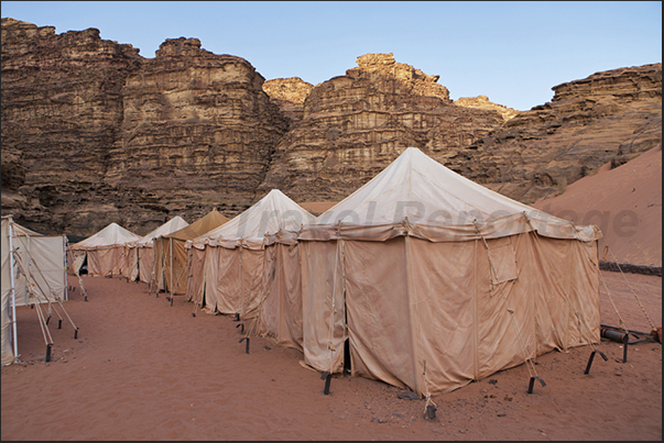 One of the tented camps equipped to accommodate tourists visiting the desert