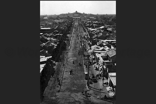View of one of the main streets of Beijing in 1914