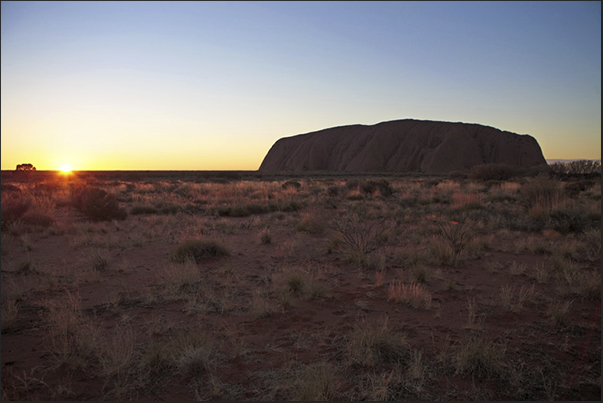 Uluru-KataTjuta National Park. Uluru, the sacred mountain for the Aborigines