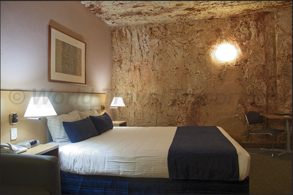 Coober Pedy. One of the underground bed rooms of the Desert Cave Hotel