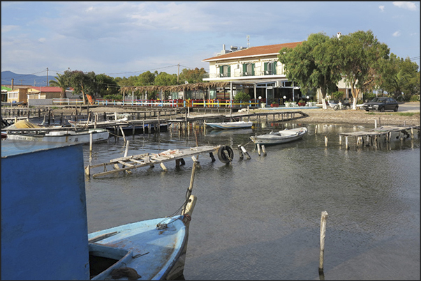 Limnosthalassa Lagoon in Missolonghi (north west coast of Patras Gulf). Restaurant where the typical food is based on the eel