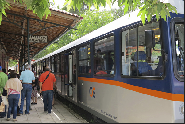 The tourist train that connects the city of Diakopto with Kalavryta