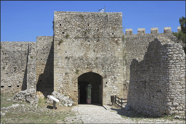 Kyllini Castle, an important Venetian citadel today in restoration. The entrance