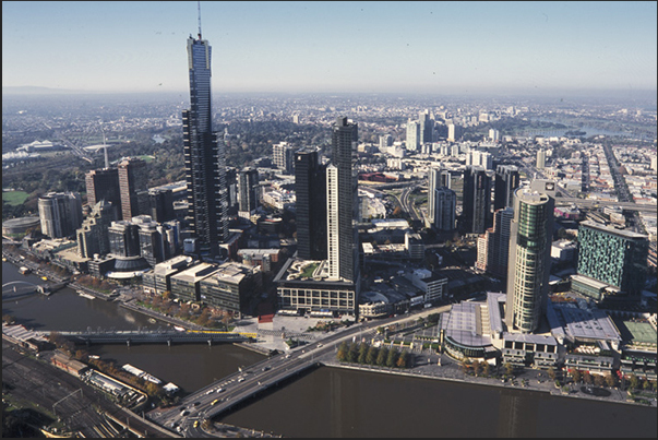 Panorama from the Melbourne Observation Deck, one of the highest skyscrapers in the city