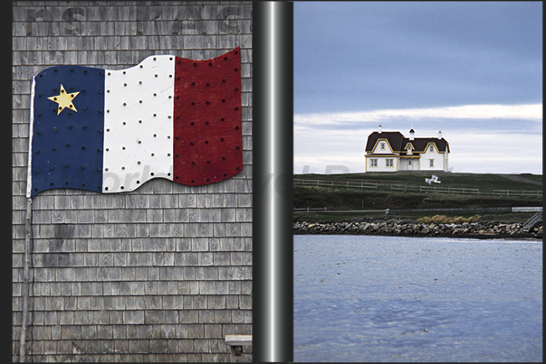 The Acadians flag, French community created by French settlers who reached the islands in the Gulf of St. Lawrence