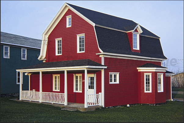 All the wooden houses, are painted in bright colors often in red, blue and yellow