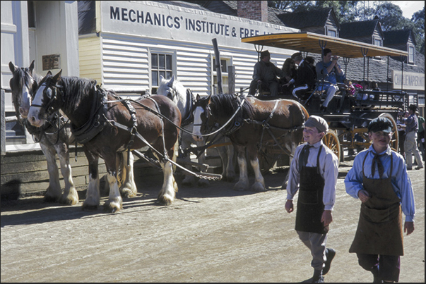 With the carriage to reach Sovereign Hill, near Ballarat