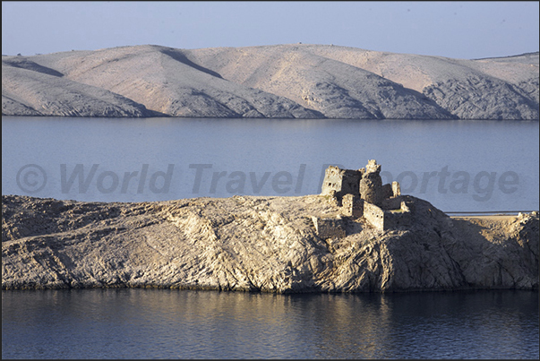 Ruins of a Venetian castle on the island of Pag near Miletici