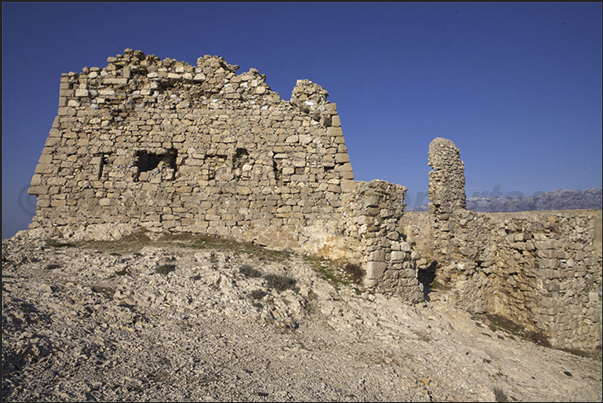 Ruins of a Venetian castle on the island of Pag
