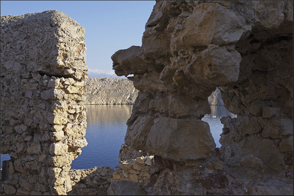 Ruins of a Venetian castle on the island of Pag near Miletici