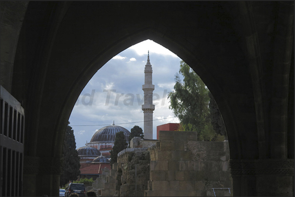 The minaret of Murad Rais Mosque, era of Suleiman the Magnificent, in the Medieval town