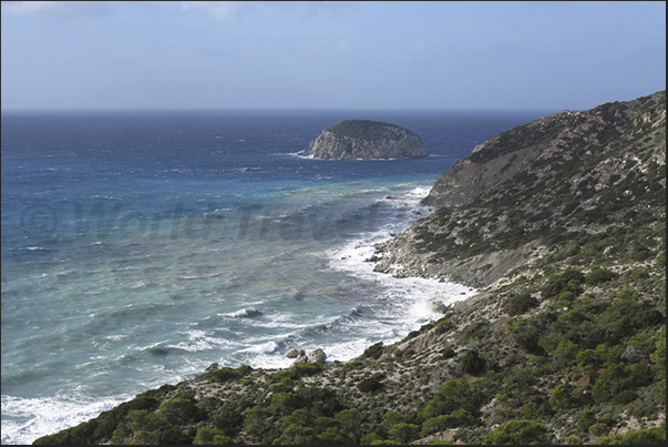Cape Fourni and the coastline below the village of Monolithos