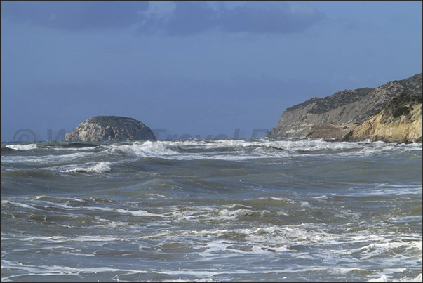 Cape Fourni and the coastline below the village of Monolithos