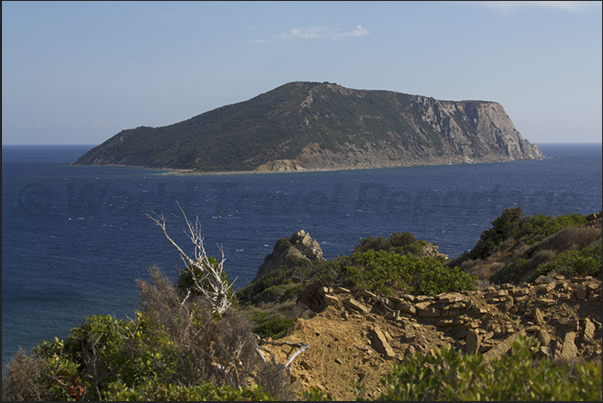 The island of Venetko view from Cape Akritas, the southern tip of the peninsula