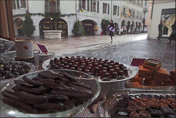 Chocolate shop in the streets of the old town