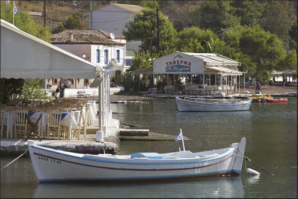 Restaurants on the waterfront of the city of Drepano