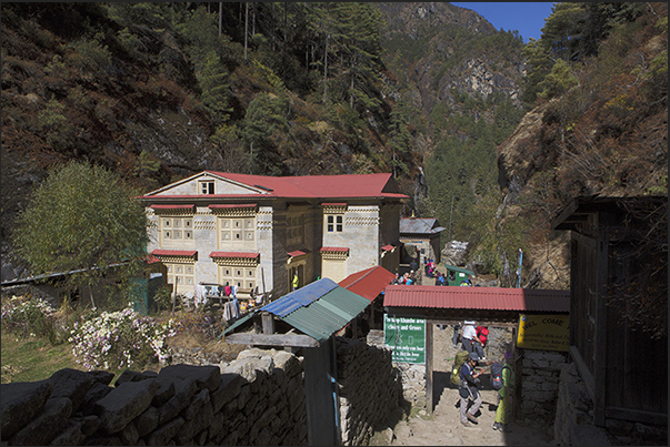 Police place to Monjo for permission to enter in the Sagarmatha (Everest) National Park
