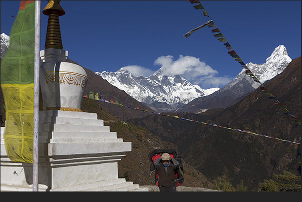 Stop at the Stupa to watch the panorama of the highest mountains in the world covered by clouds