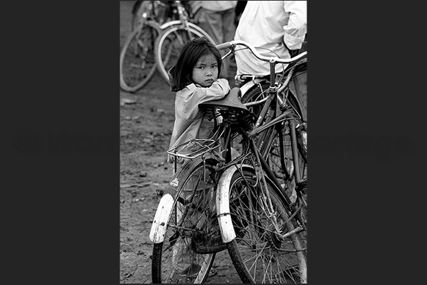 In the countryside near Hanoi, the bicycle is still one of the means of transport most used