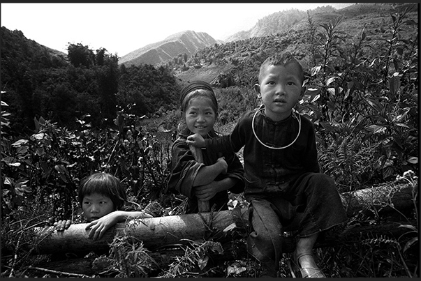 Sa Pa village, central highlands. Children Himong